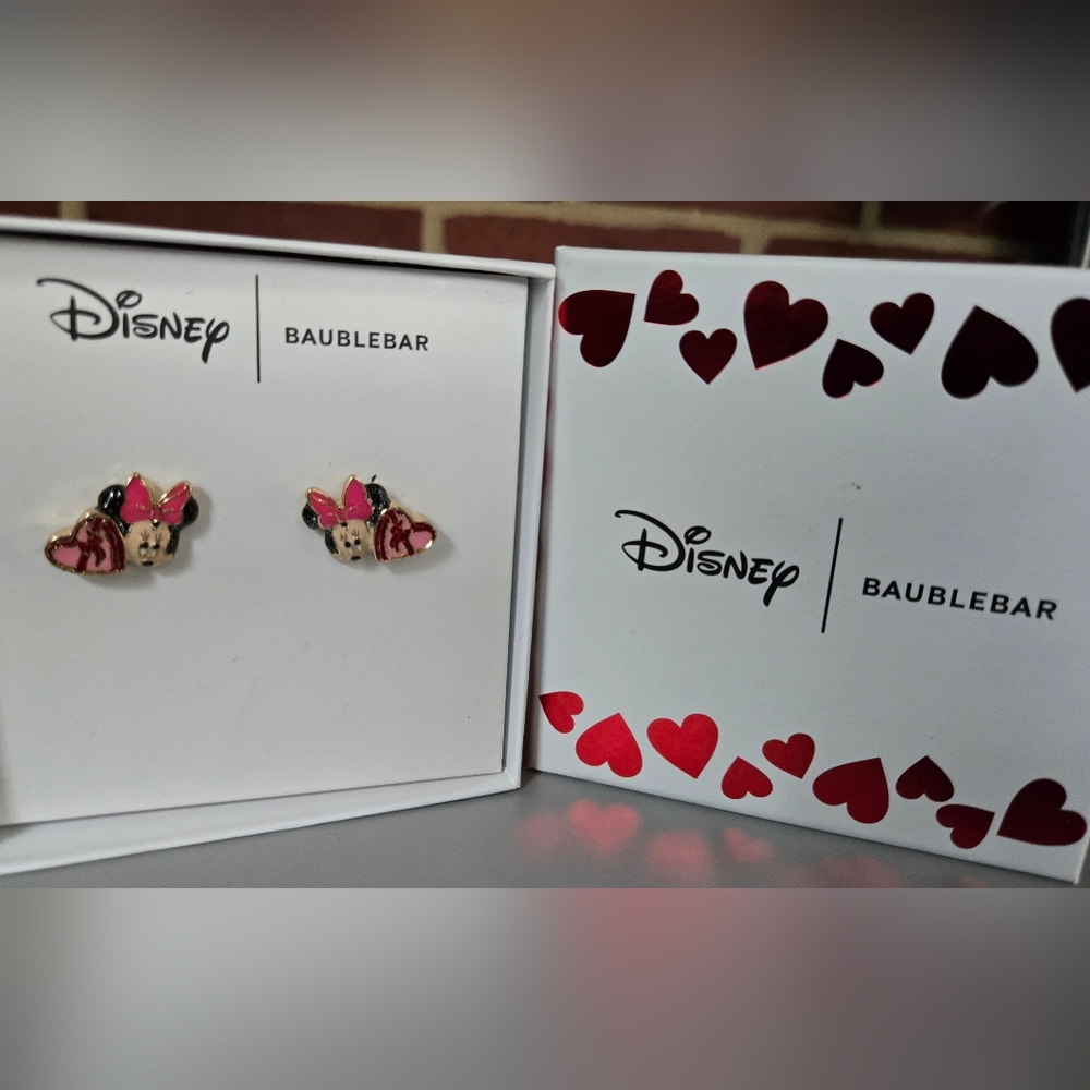 Disney BaubleBar Minnie Mouse Heart Earrings